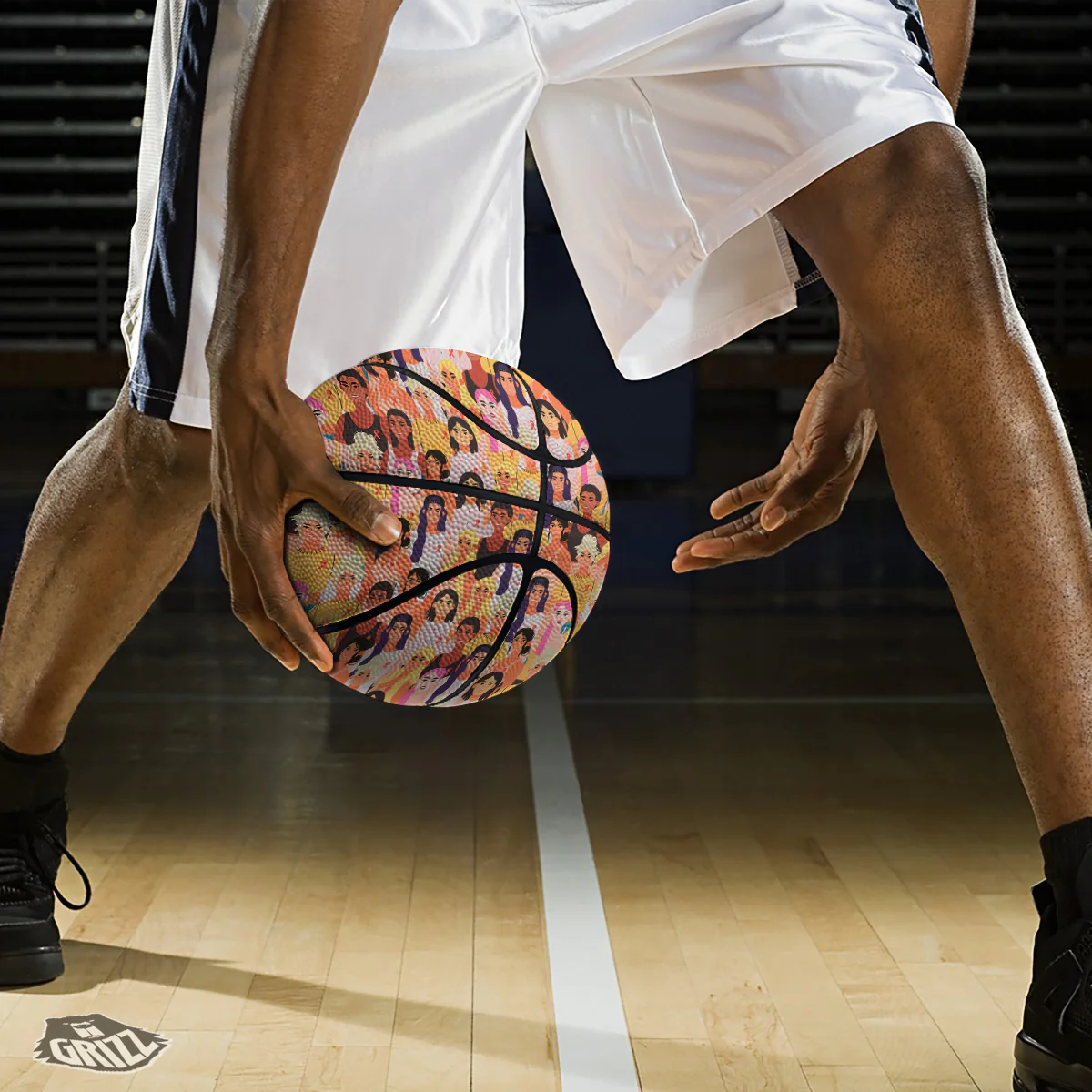 Breast Cancer Be Strong Print Pattern Basketball - Image 3