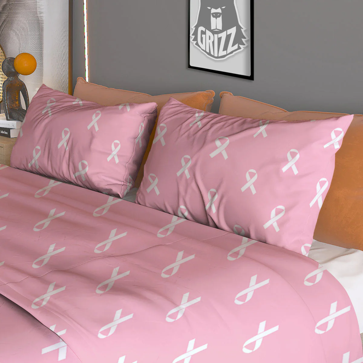 Breast Cancer Pink Pink Pattern Duvet Cover Bedding Set - Image 3