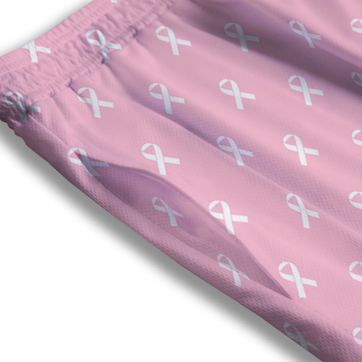 Breast Cancer Pink Pink Pattern Mesh Shorts - Image 3