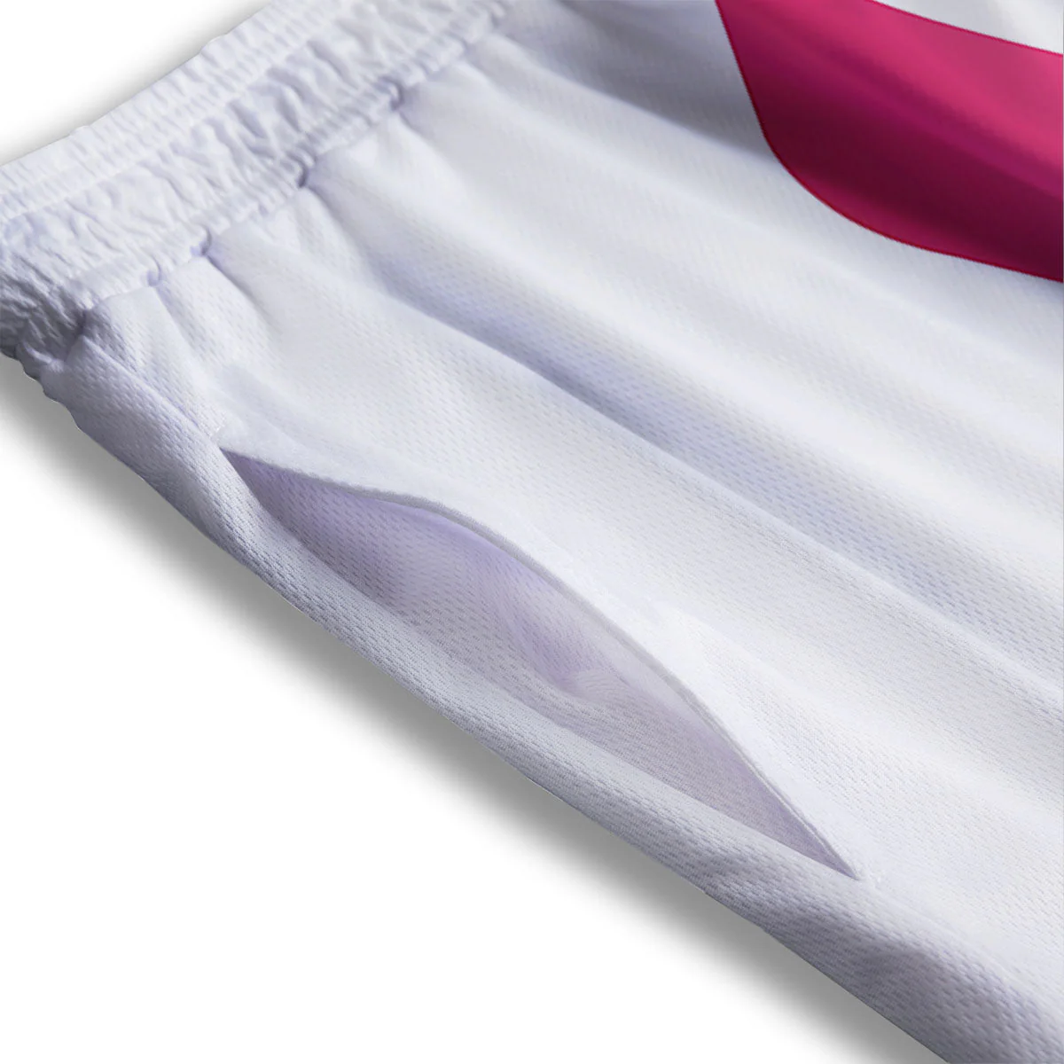 Breast Cancer White And Pink Print Mesh Shorts - Image 3