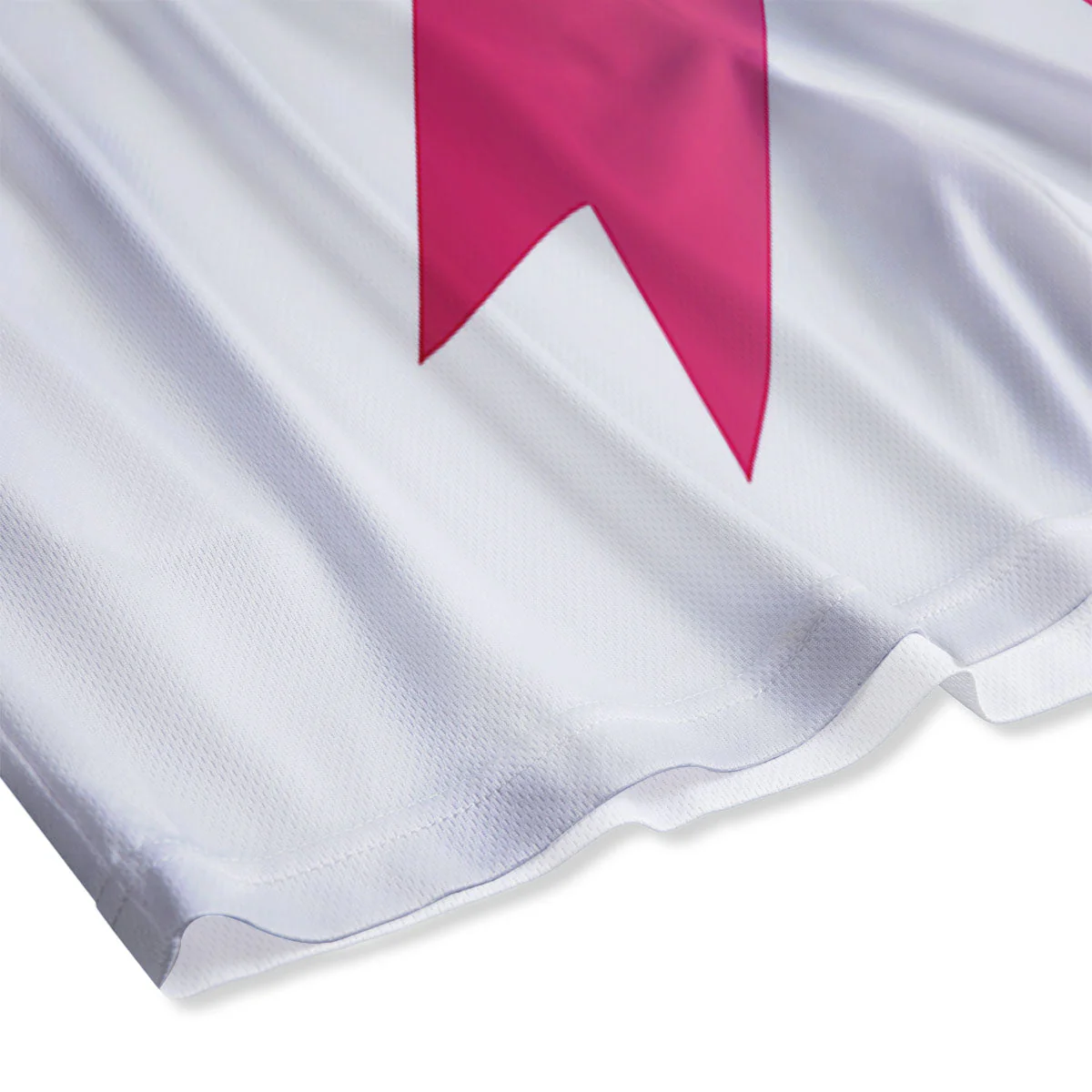 Breast Cancer White And Pink Print Mesh Shorts - Image 4