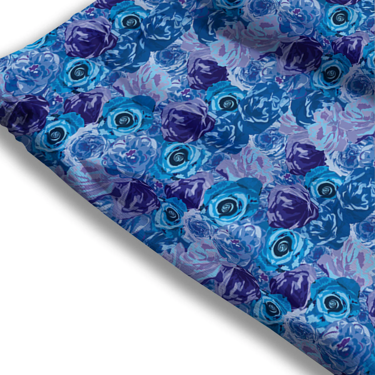 Bright Blue Rose Print Mesh Shorts - Image 3