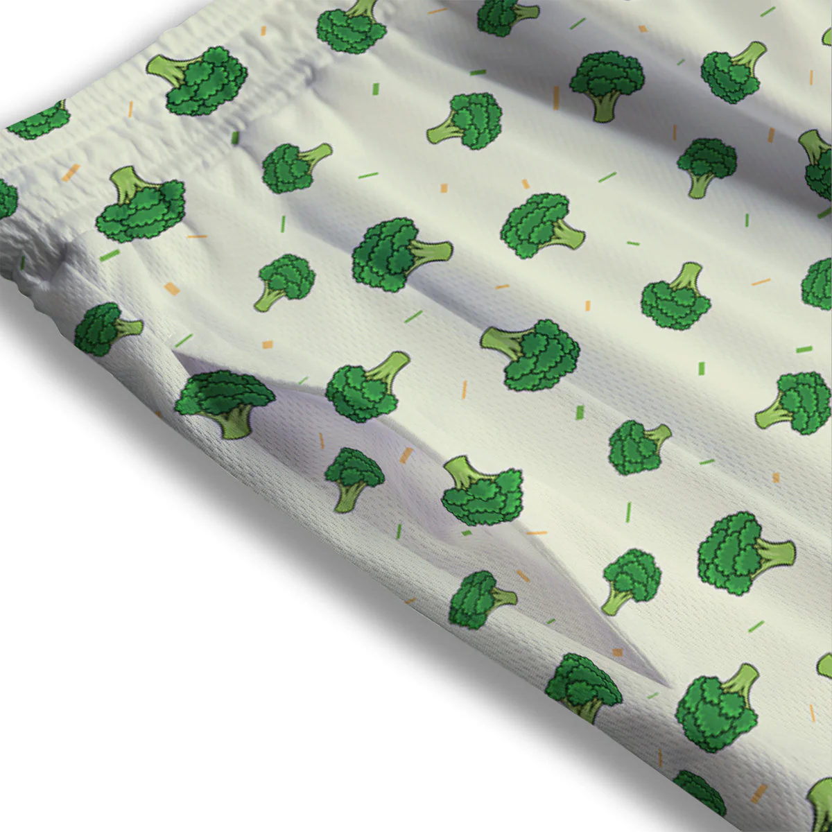 Broccoli Green Print Pattern Mesh Shorts - Image 3