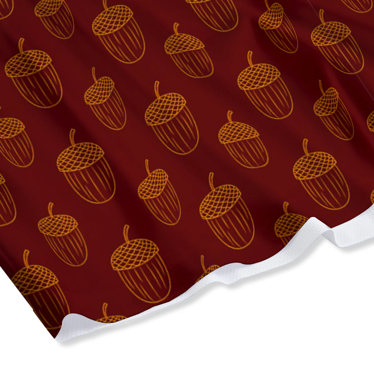 Brown Acorn Print Pattern Mesh Shorts - Image 4