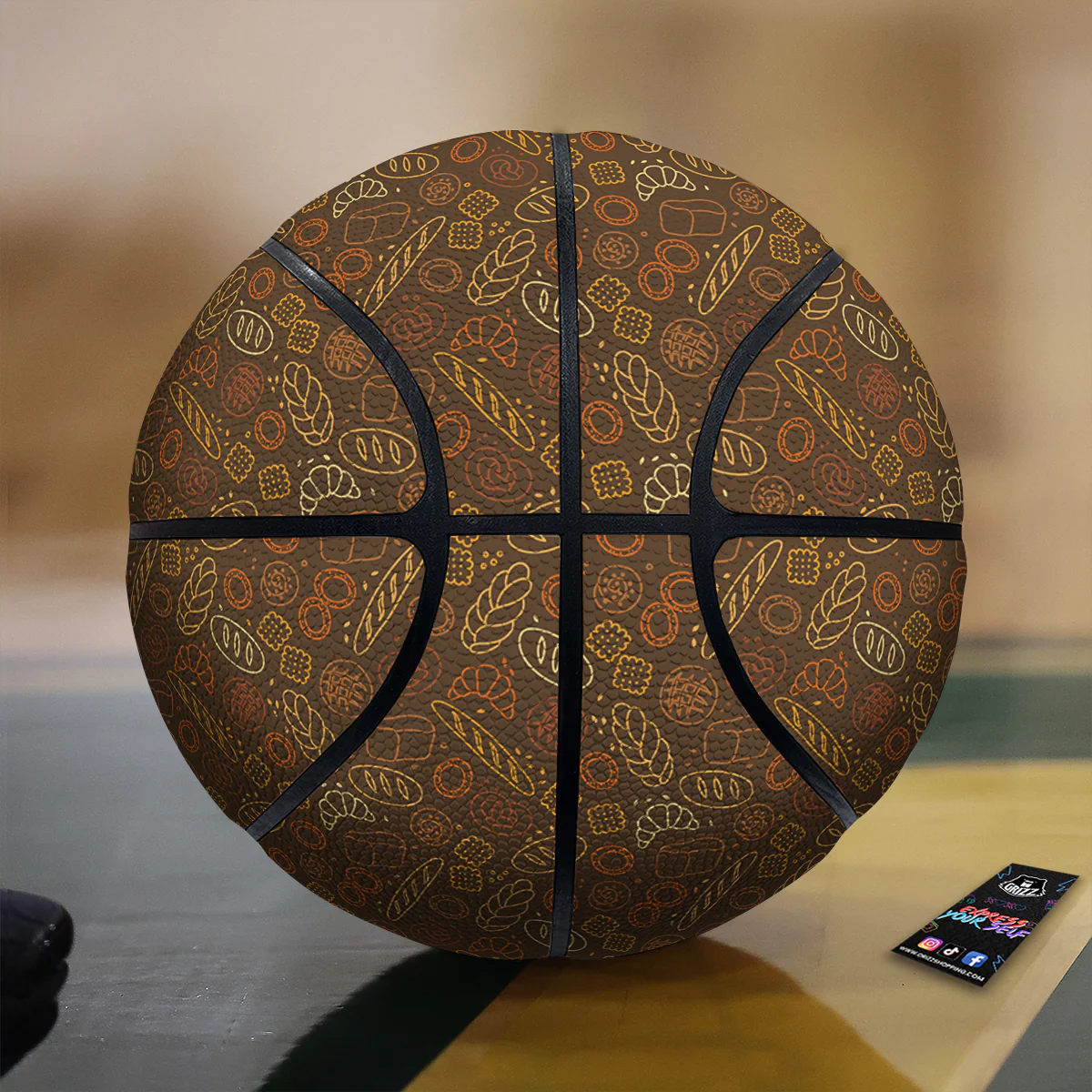 Brown Bakery Print Pattern Basketball