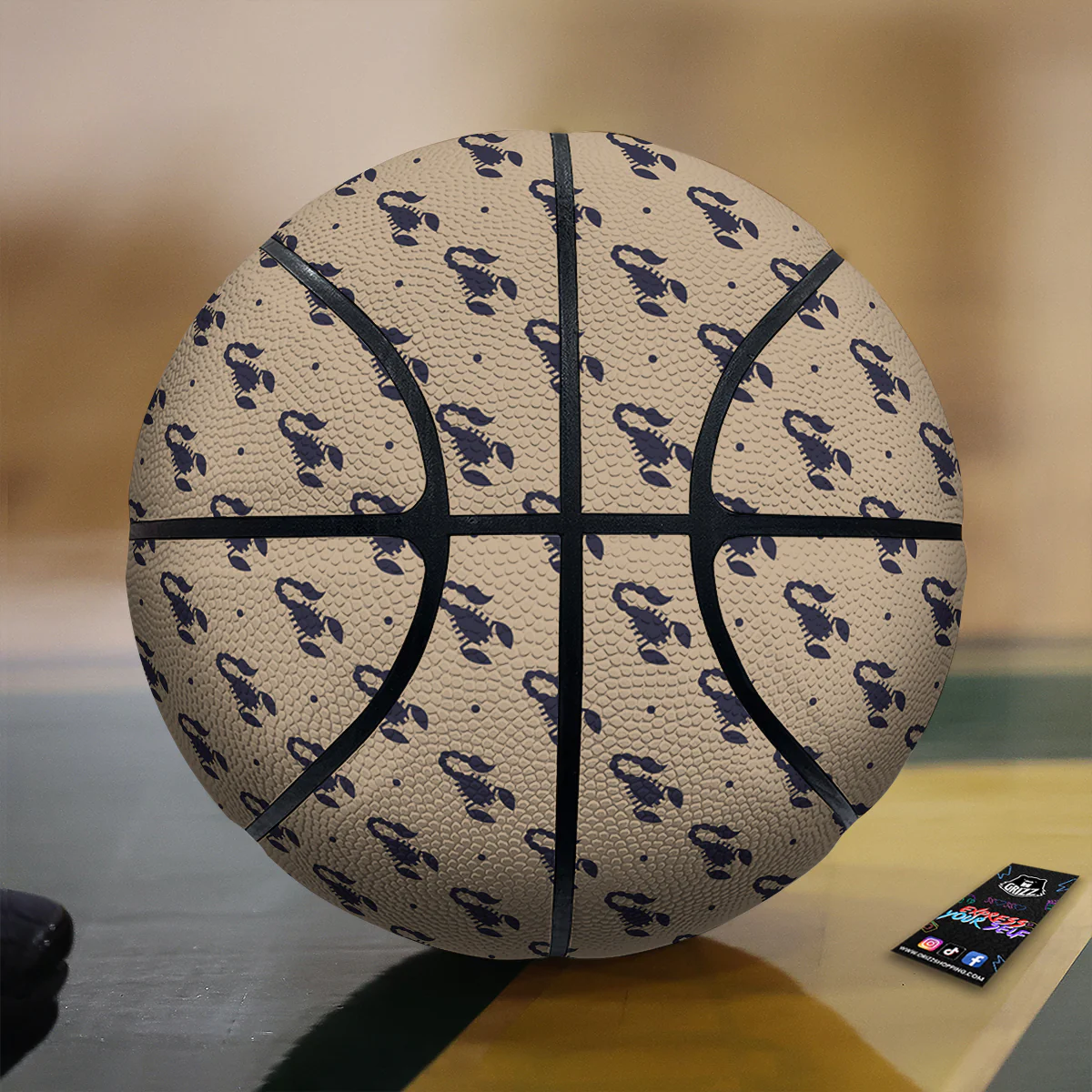 Brown Scorpion Print Pattern Basketball