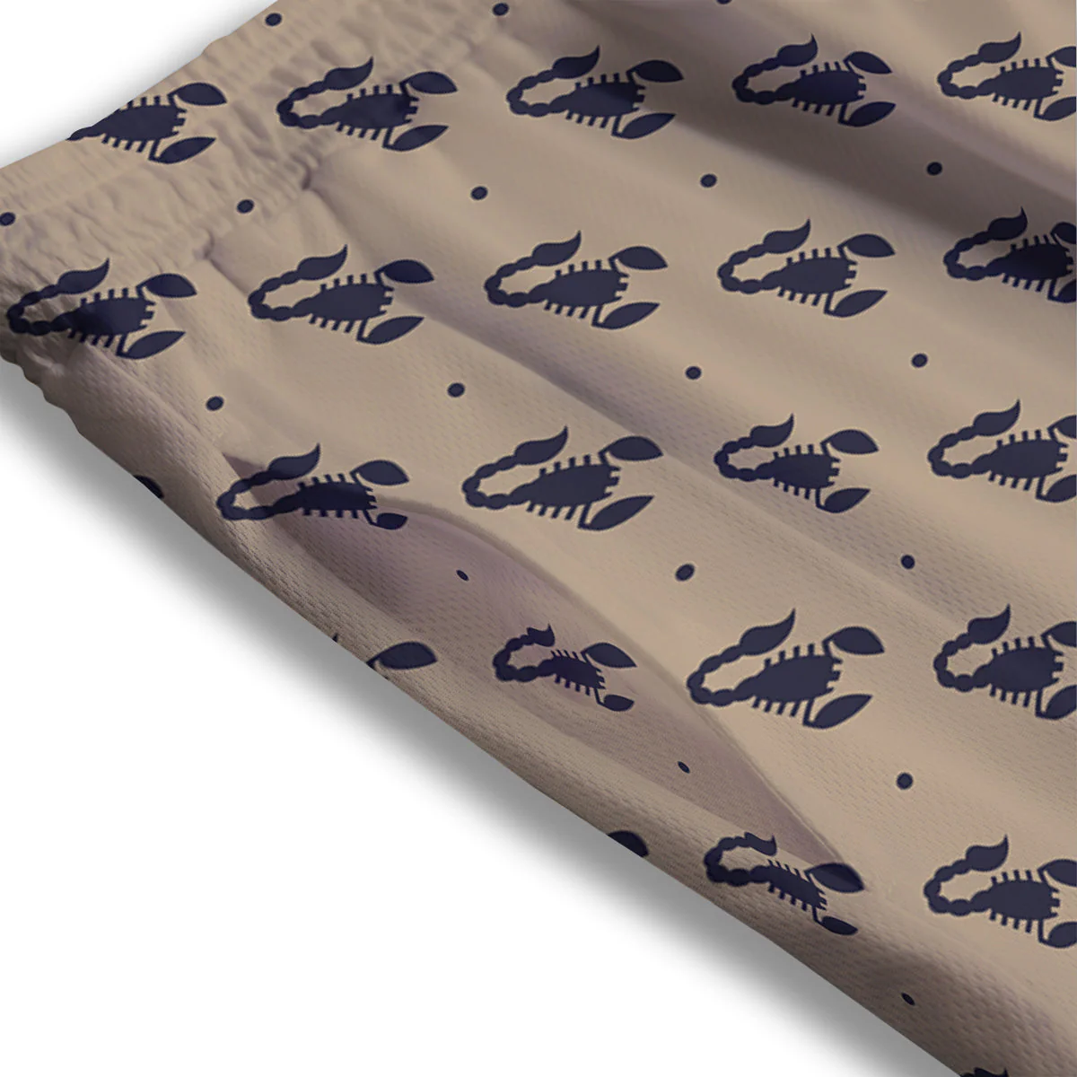 Brown Scorpion Print Pattern Mesh Shorts - Image 3