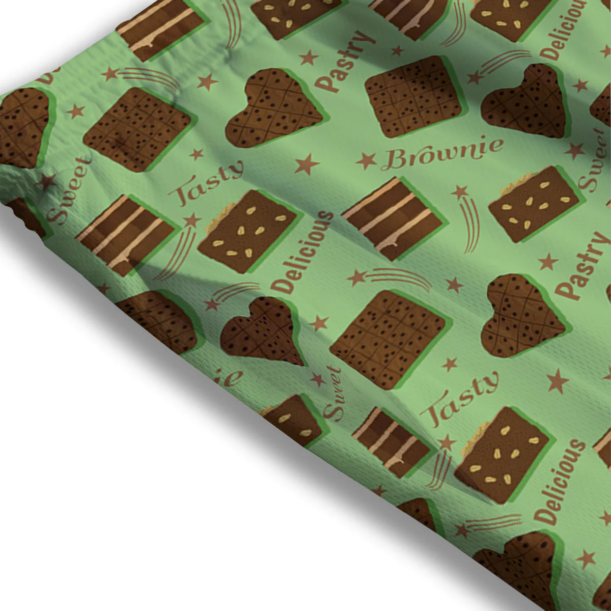 Brownie Delicious Print Pattern Mesh Shorts - Image 3