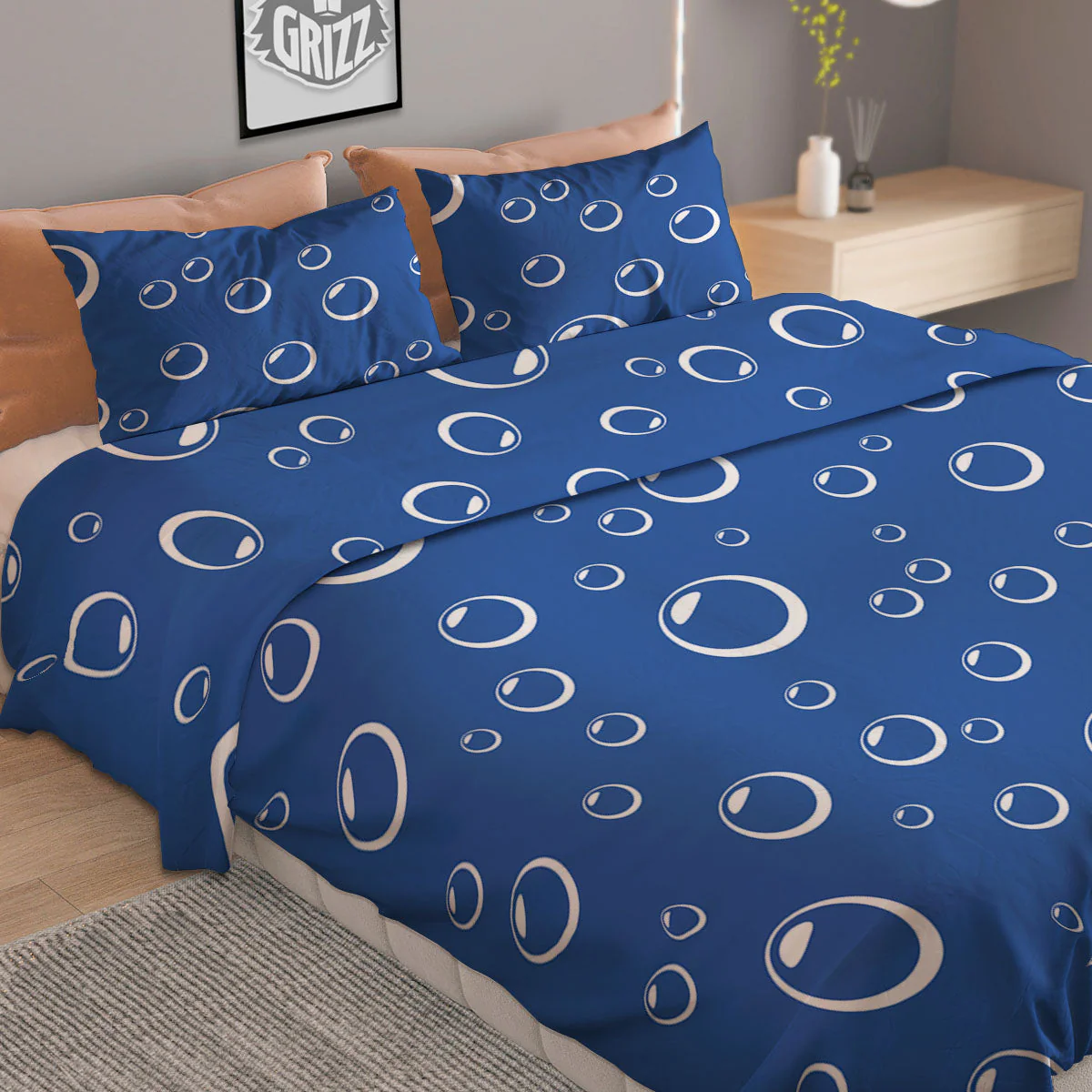 Bubble Ocean Print Pattern Duvet Cover Bedding Set - Image 2