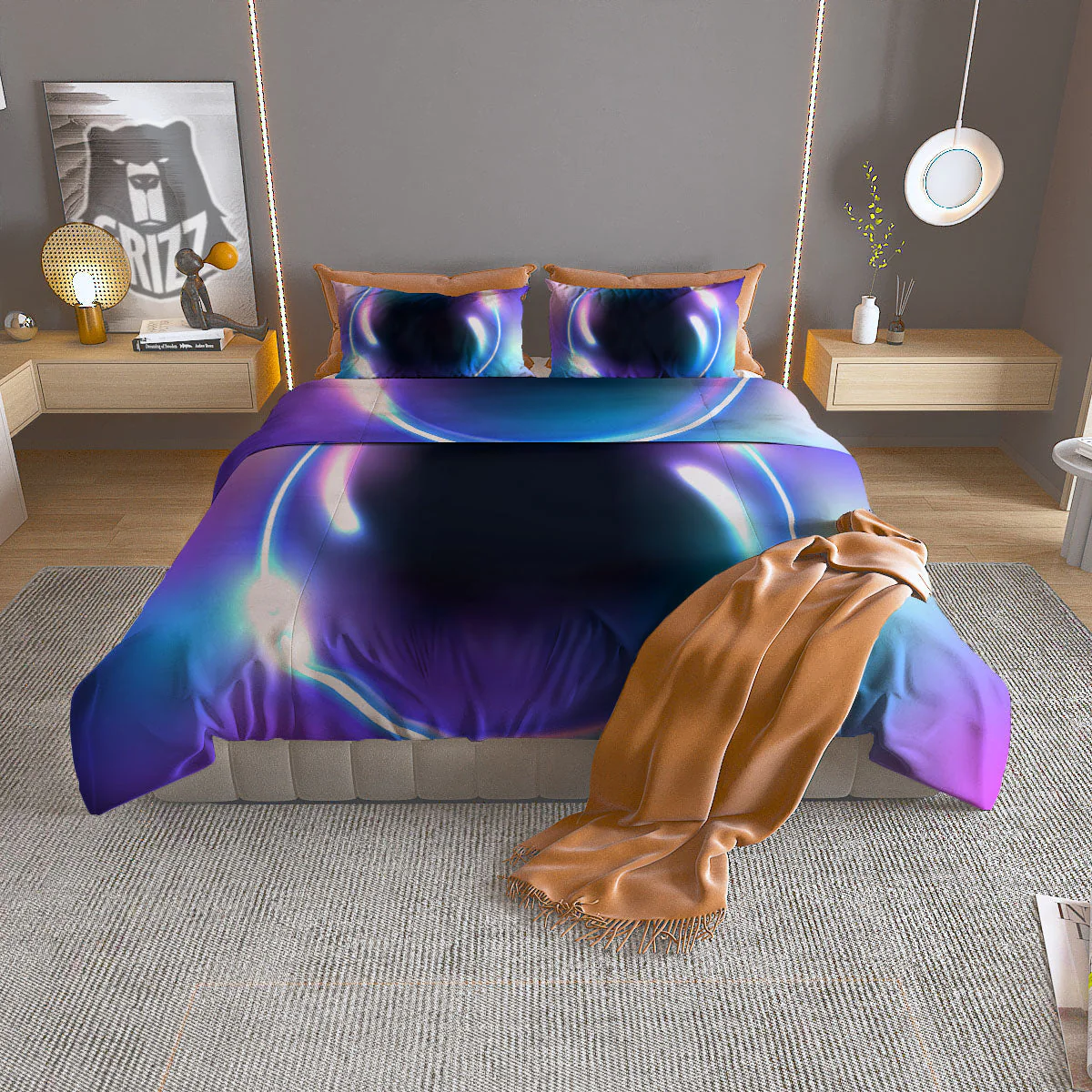 Bubble Rave Print Duvet Cover Bedding Set