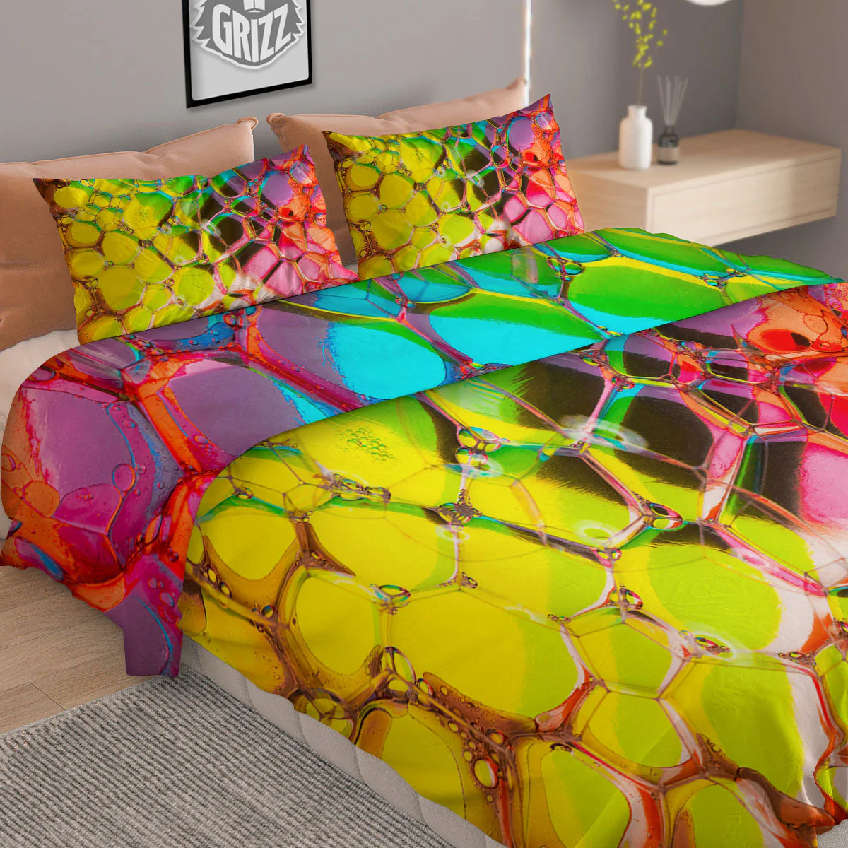 Bubble Soap Psychedelic Print Duvet Cover Bedding Set - Image 2
