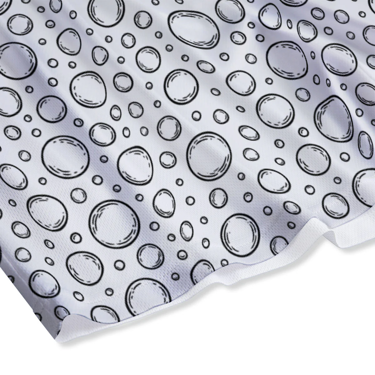 Bubble White And Black Print Pattern Mesh Shorts - Image 4