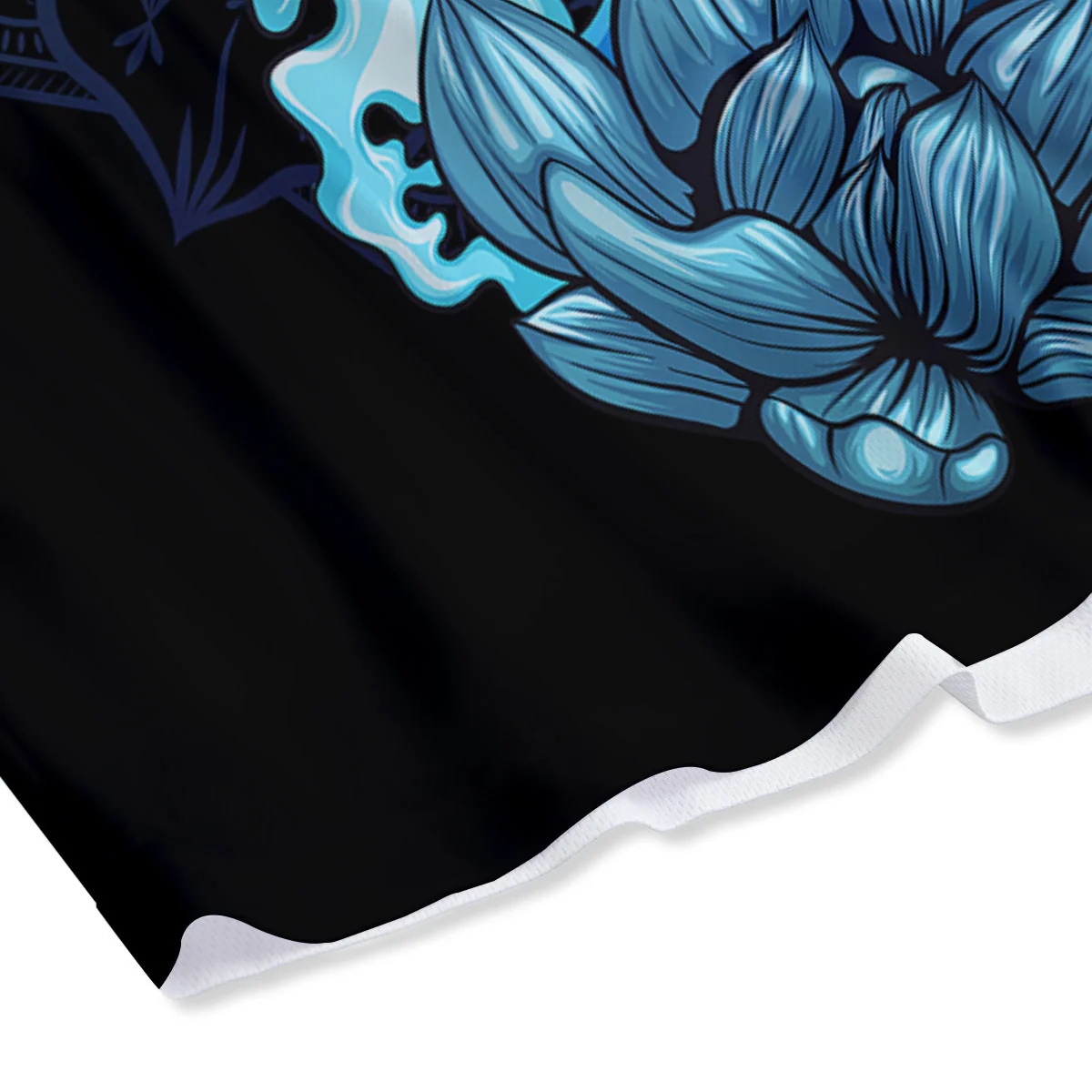 Buddha Blue Print Mesh Shorts - Image 4