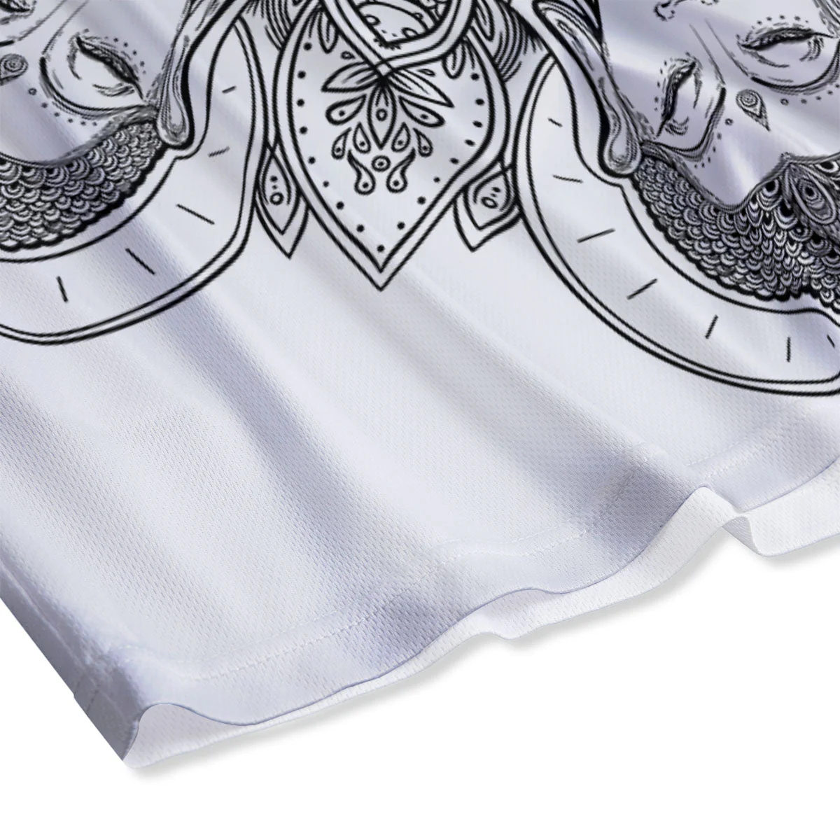 Buddha Face Ornate Mandala Print Mesh Shorts - Image 4