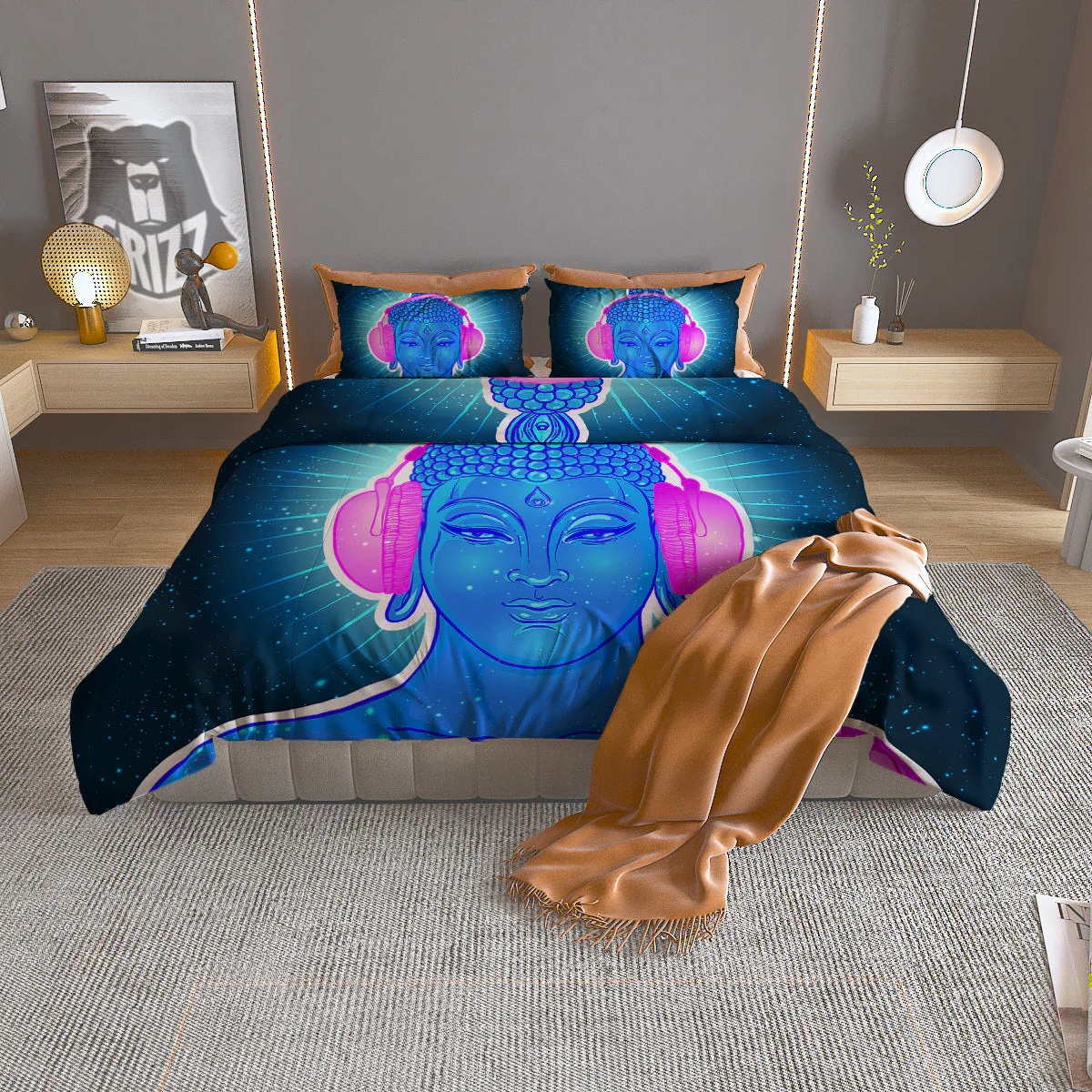 Buddha Psychedelic Print Duvet Cover Bedding Set