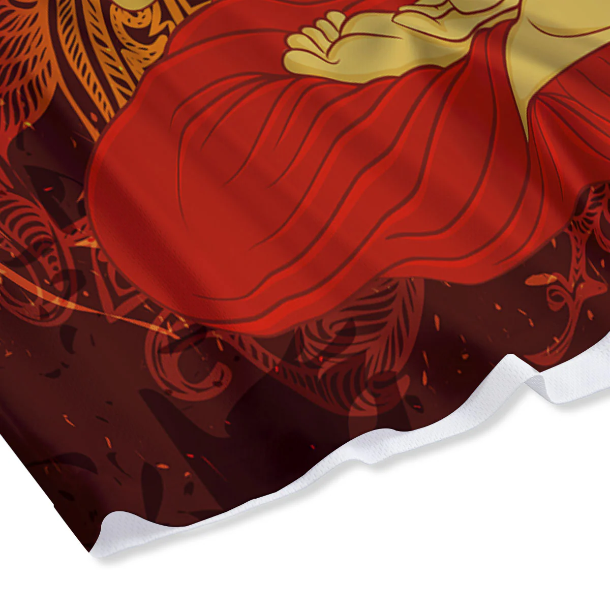 Buddha Statue Vintage Print Mesh Shorts - Image 4