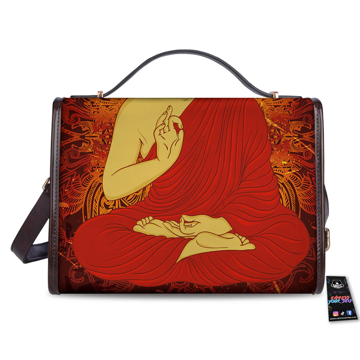 Buddha Statue Vintage Print Women's Satchel Bag - Image 2