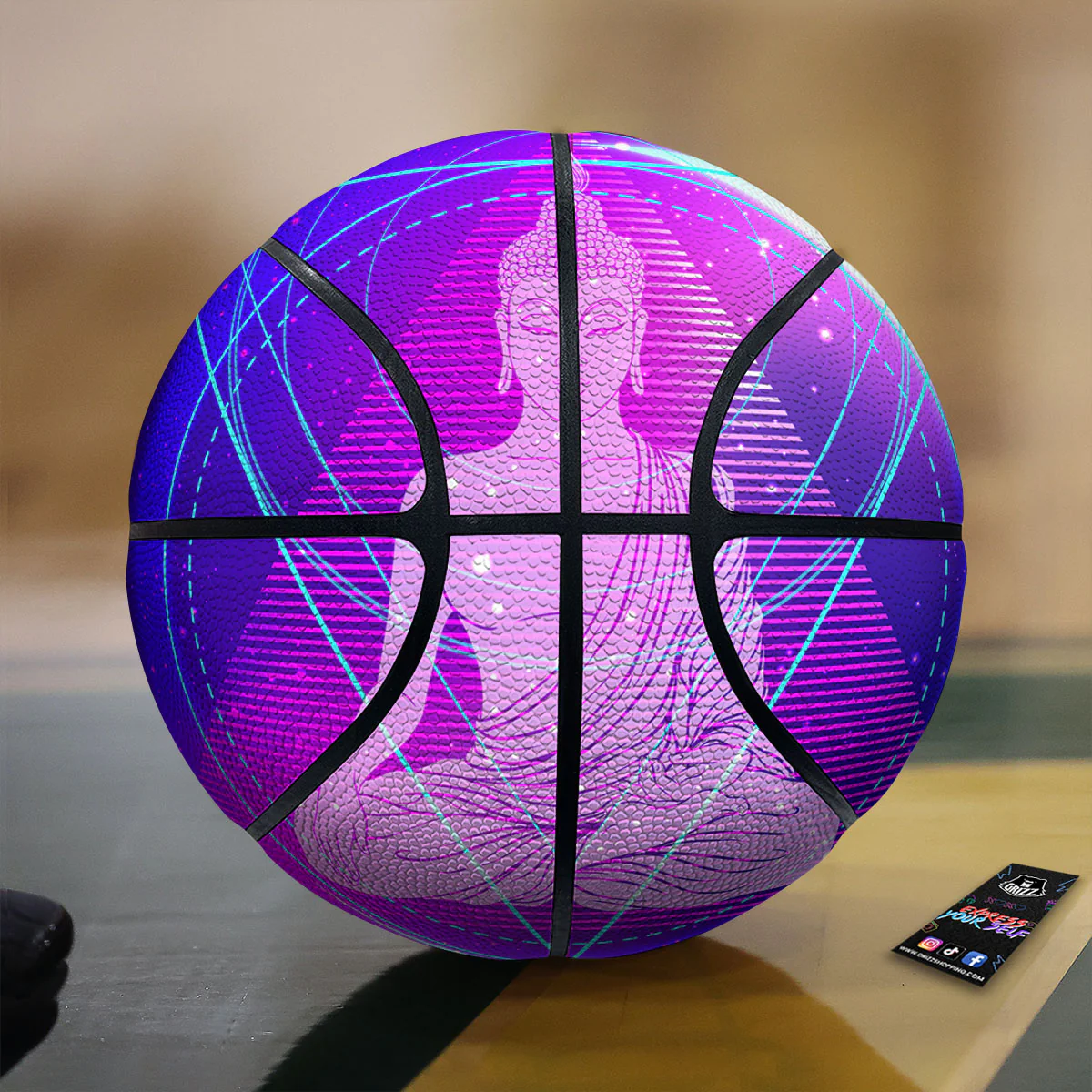 Buddha Teal And Purple Print Basketball