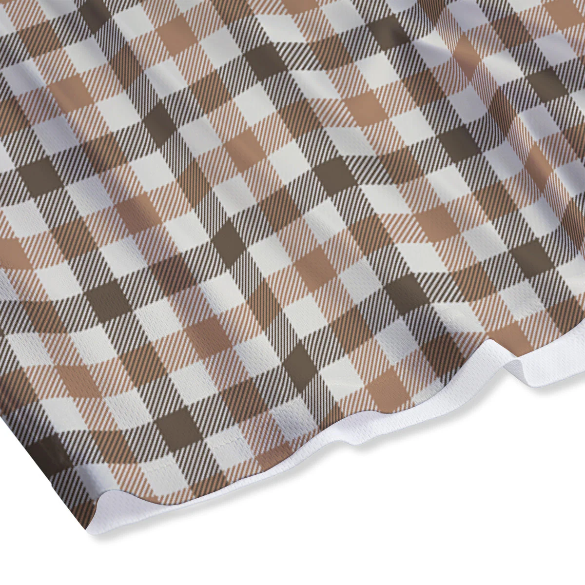 Buffalo Check Beige And Brown Print Mesh Shorts - Image 4