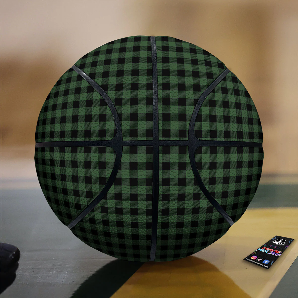 Buffalo Check Black And Green Print Basketball