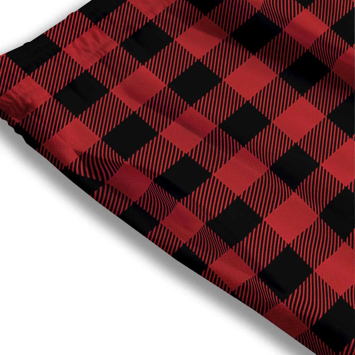 Buffalo Check Black And Red Print Mesh Shorts - Image 3