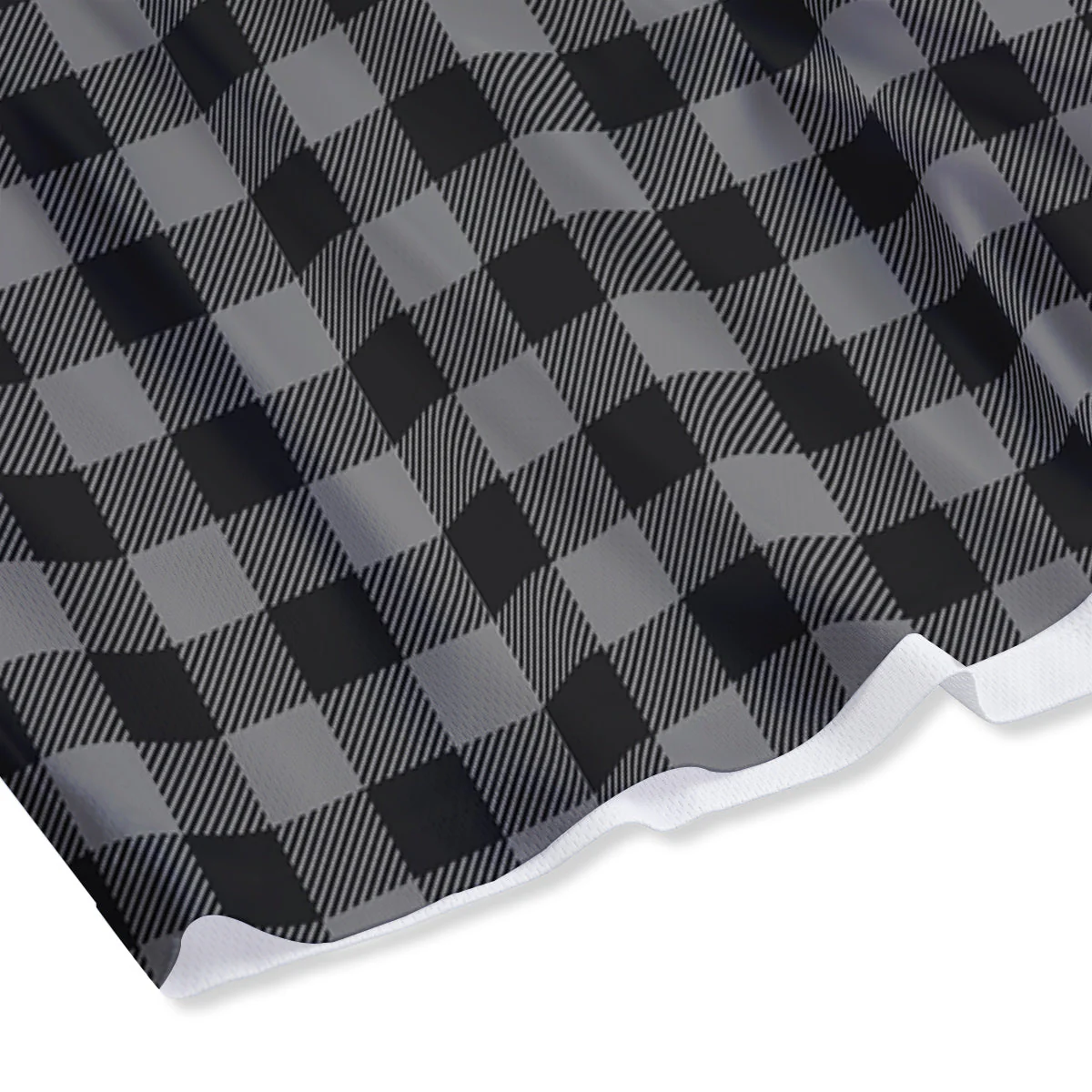Buffalo Check Dark Grey And Black Print Mesh Shorts - Image 4