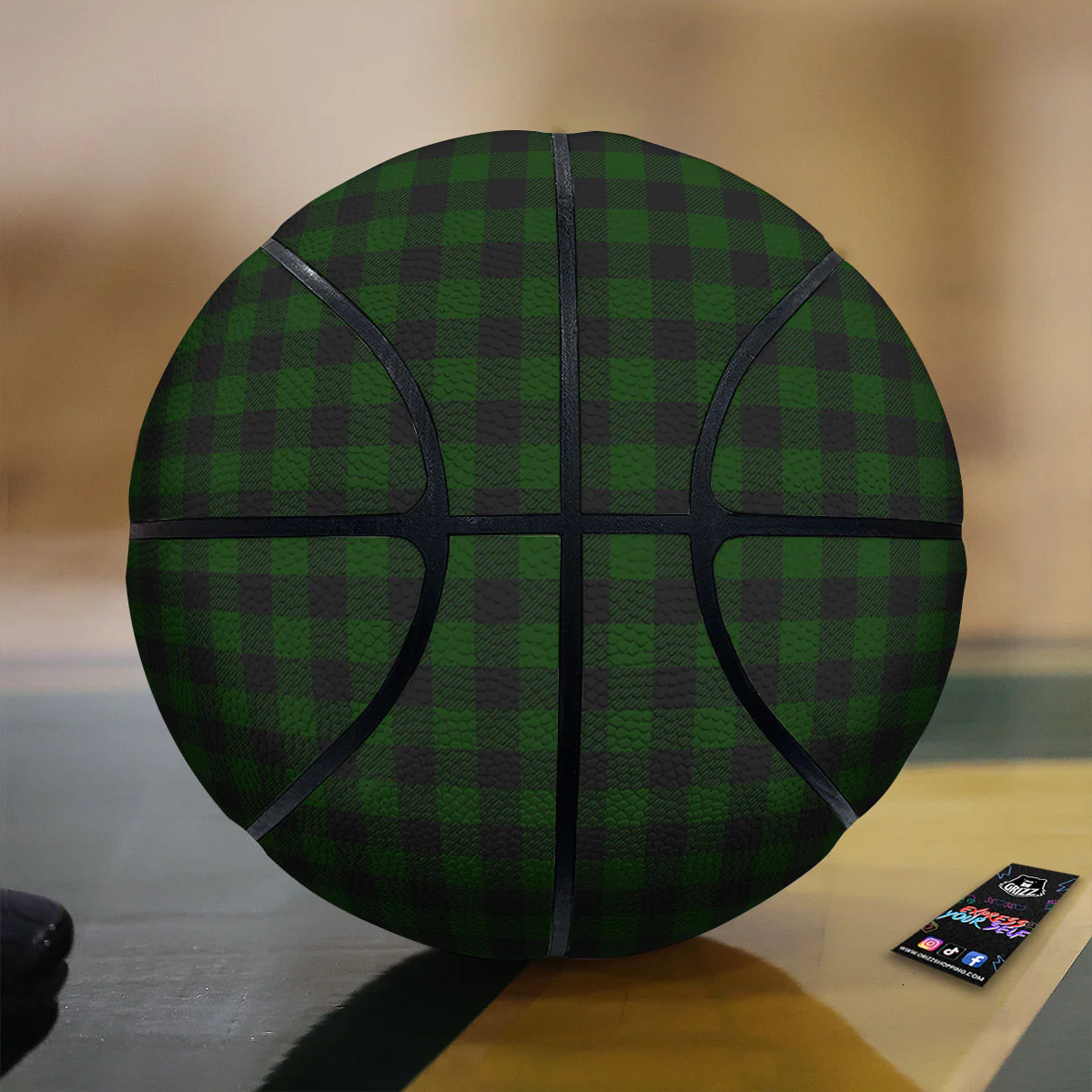 Buffalo Check Forest Green Print Pattern Basketball