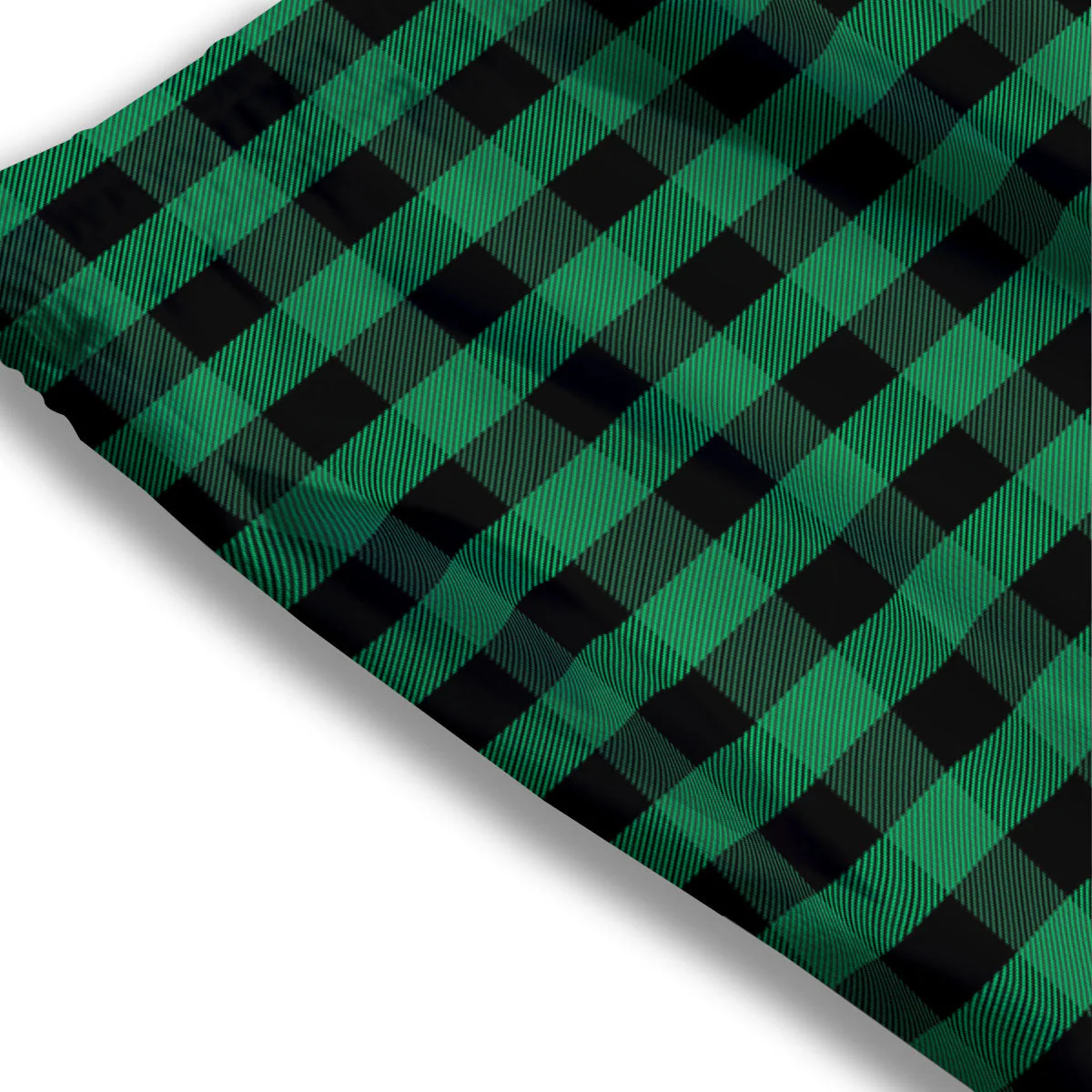 Buffalo Check Green Print Pattern Mesh Shorts - Image 3