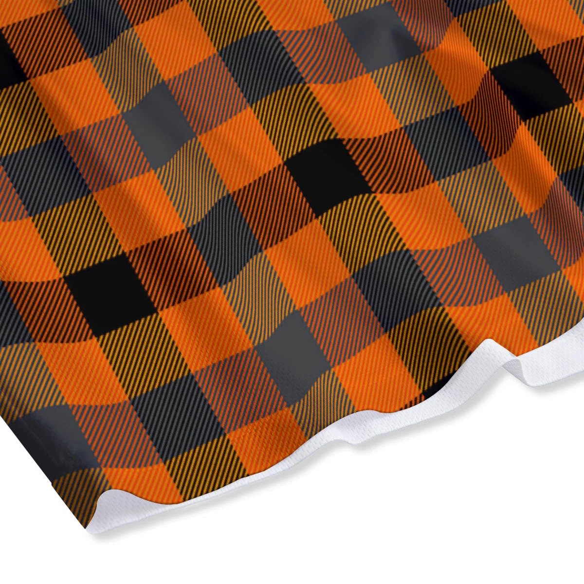 Buffalo Check Halloween Orange Print Mesh Shorts - Image 4