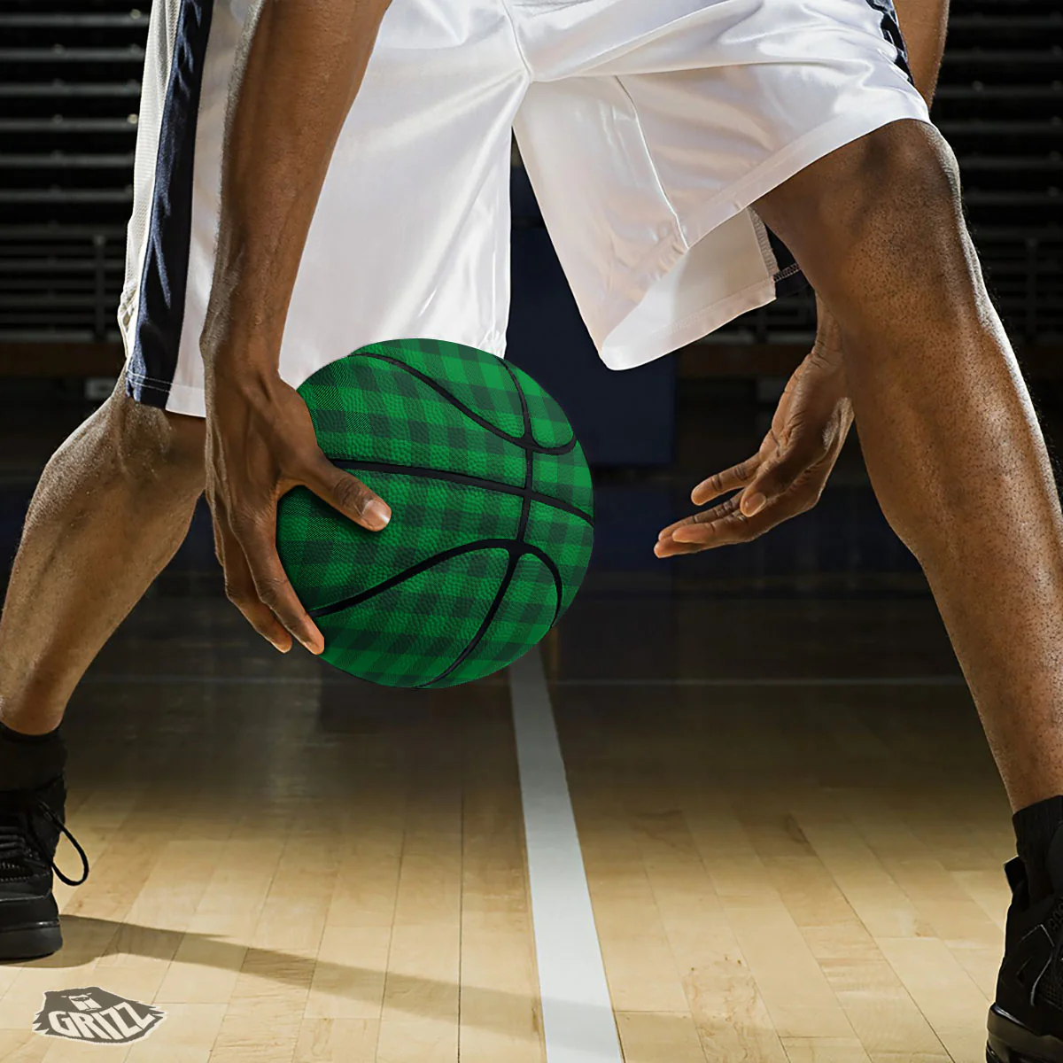 Buffalo Check Irish Green Print Pattern Basketball - Image 3