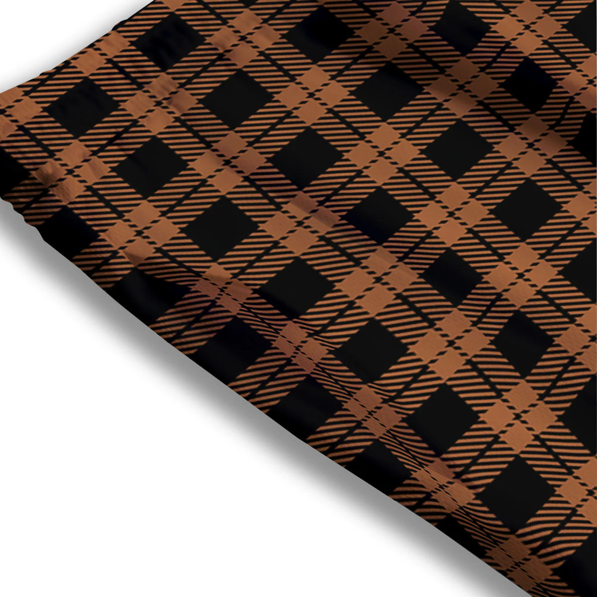 Buffalo Check Pumpkin Orange Print Mesh Shorts - Image 3