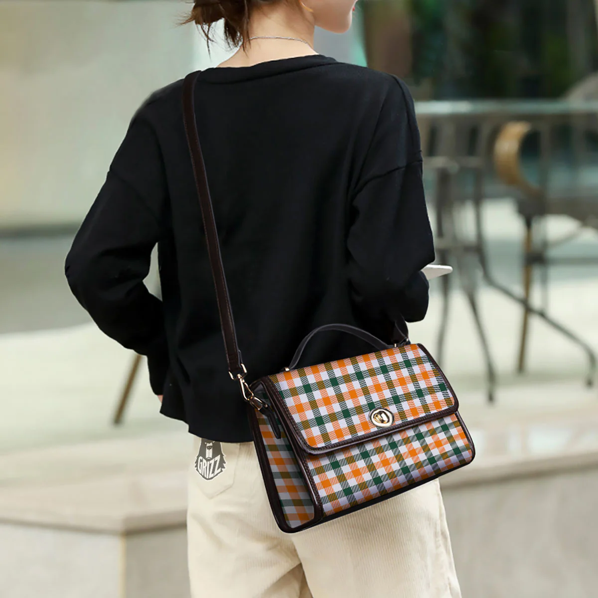 Buffalo Check St. Patrick's Day Print Pattern Women's Satchel Bag - Image 3