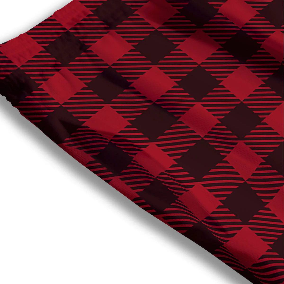 Buffalo Plaid Black And Red Print Mesh Shorts - Image 3