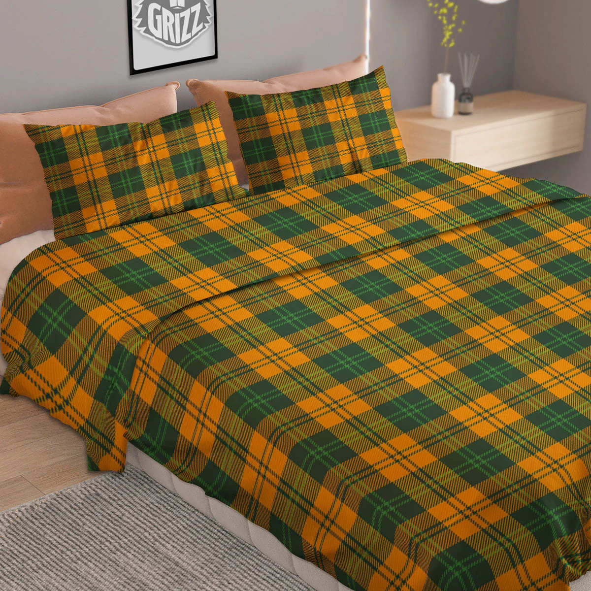 Buffalo Plaid Saint Patrick's Day Print Pattern Duvet Cover Bedding Set - Image 2