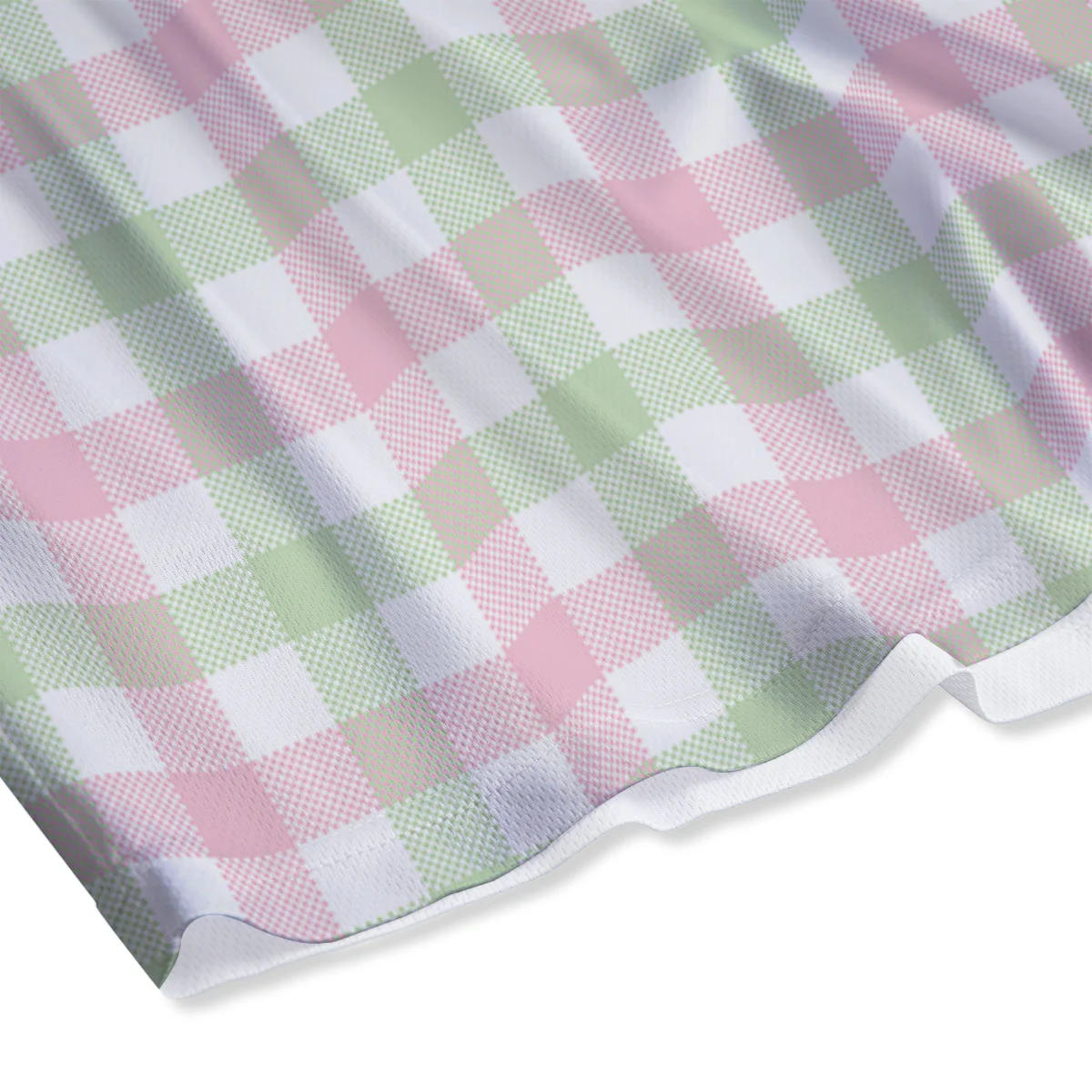 Buffalo Plaid White Pink And Green Print Pattern Mesh Shorts - Image 4