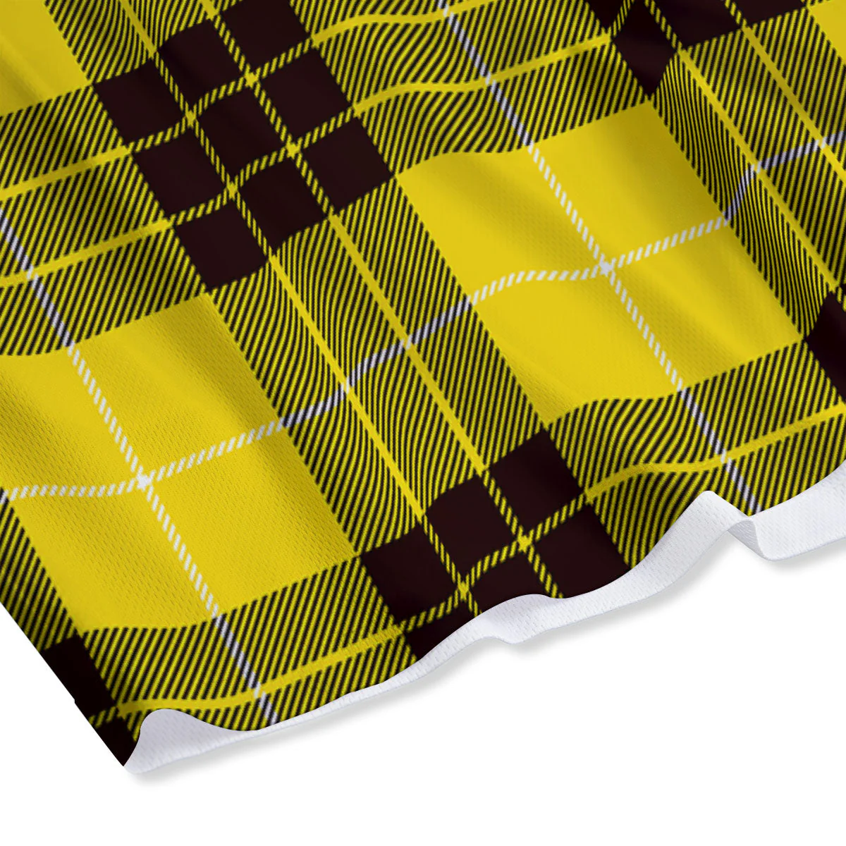 Buffalo Plaid Yellow Print Pattern Mesh Shorts - Image 4