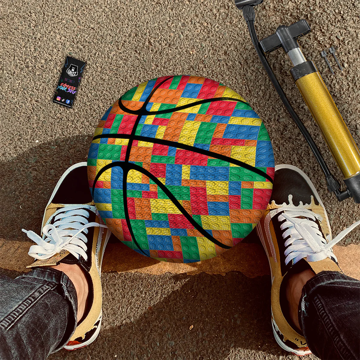 Building Blocks Colorful Plastic Print Basketball - Image 3