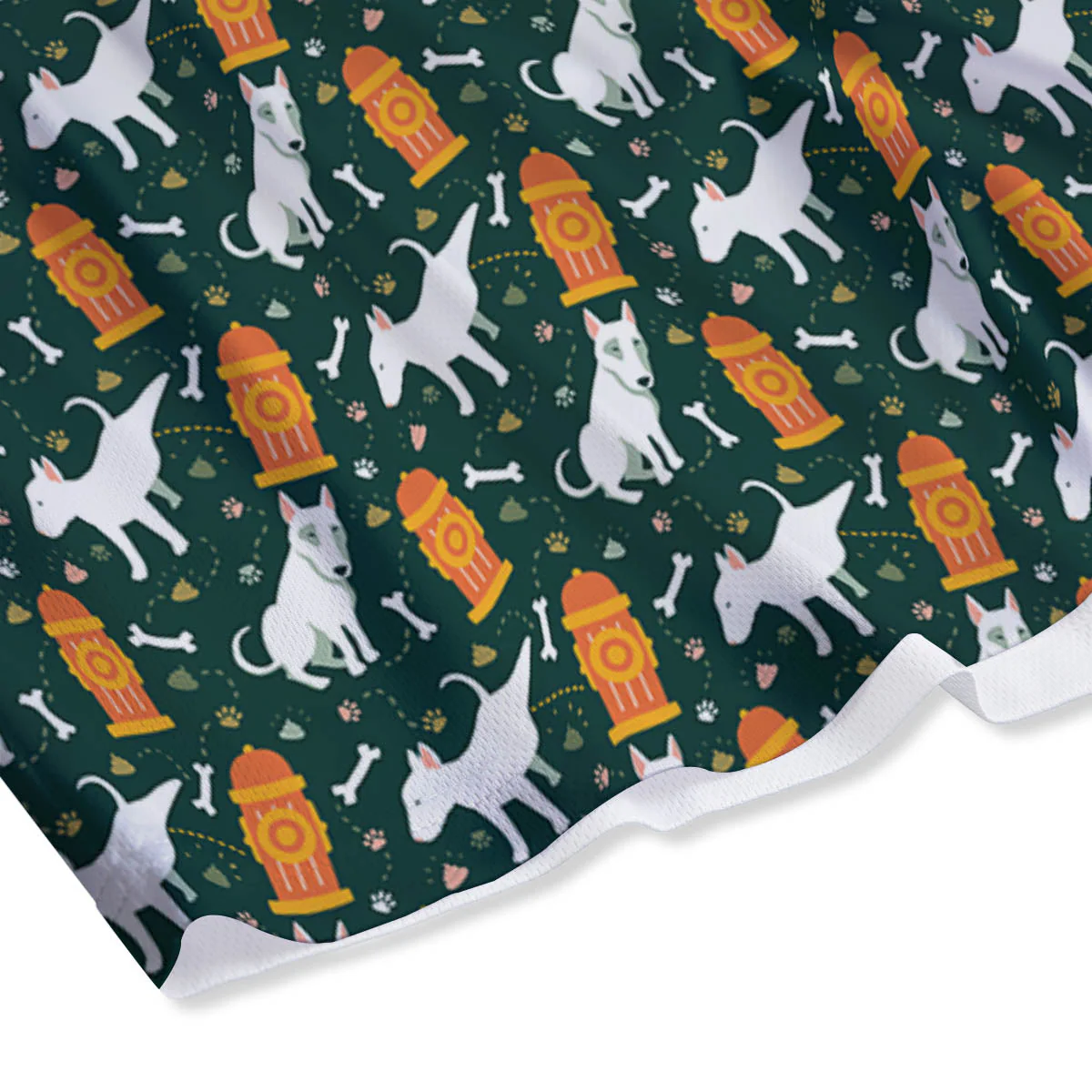 Bull Terrier Cartoon Print Pattern Mesh Shorts - Image 4