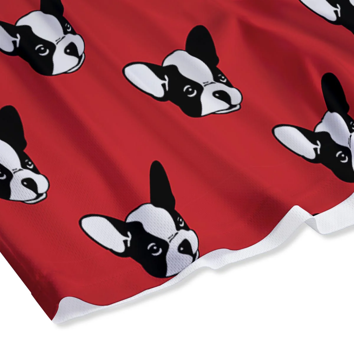 Bulldog Red French Print Pattern Mesh Shorts - Image 4