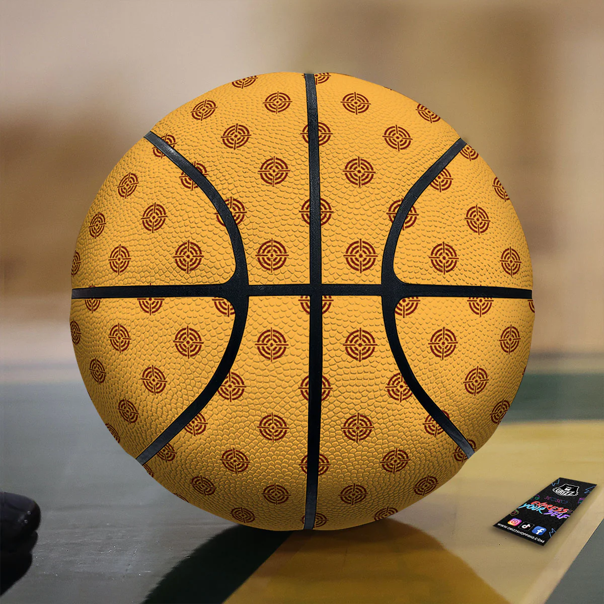 Bullseye Target Orange Print Pattern Basketball