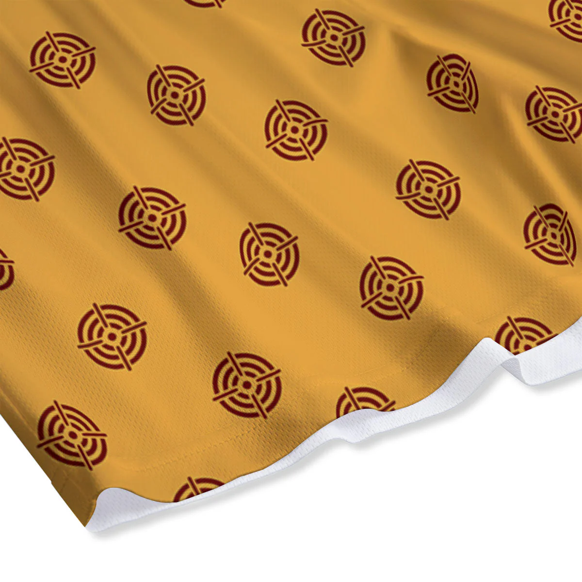 Bullseye Target Orange Print Pattern Mesh Shorts - Image 4