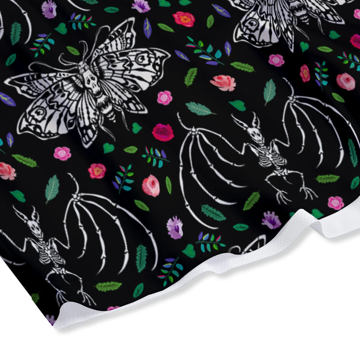 Butterflies And Skeletons of Bats Print Pattern Mesh Shorts - Image 4