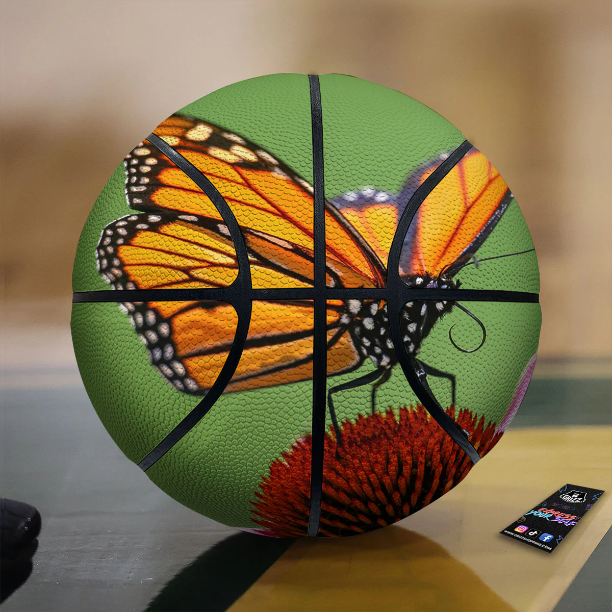 Butterfly Monarch Orange Print Basketball