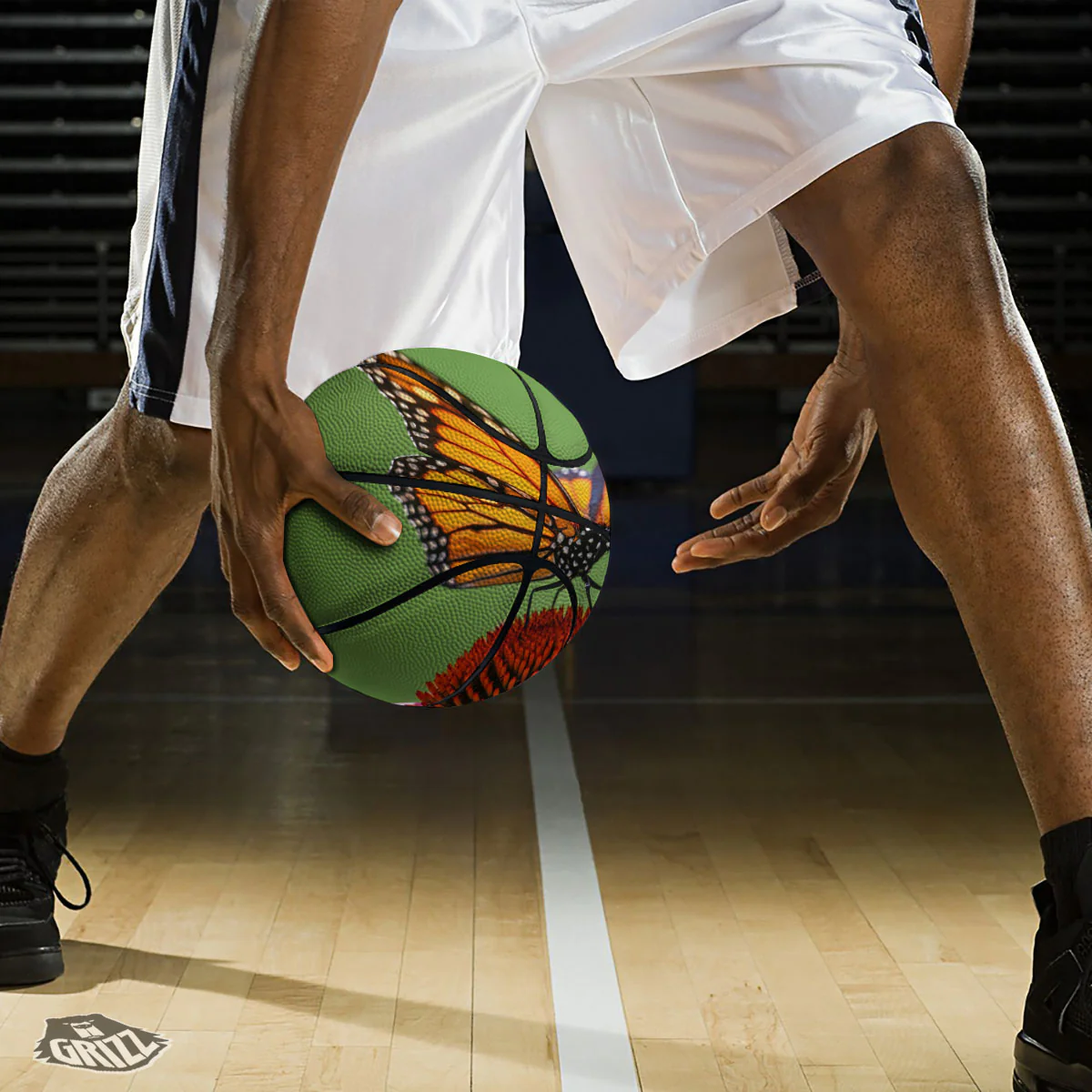 Butterfly Monarch Orange Print Basketball - Image 3