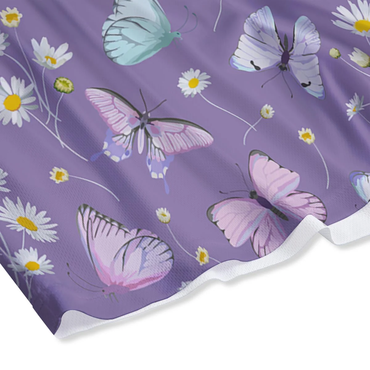 Butterfly Spring Print Pattern Mesh Shorts - Image 4