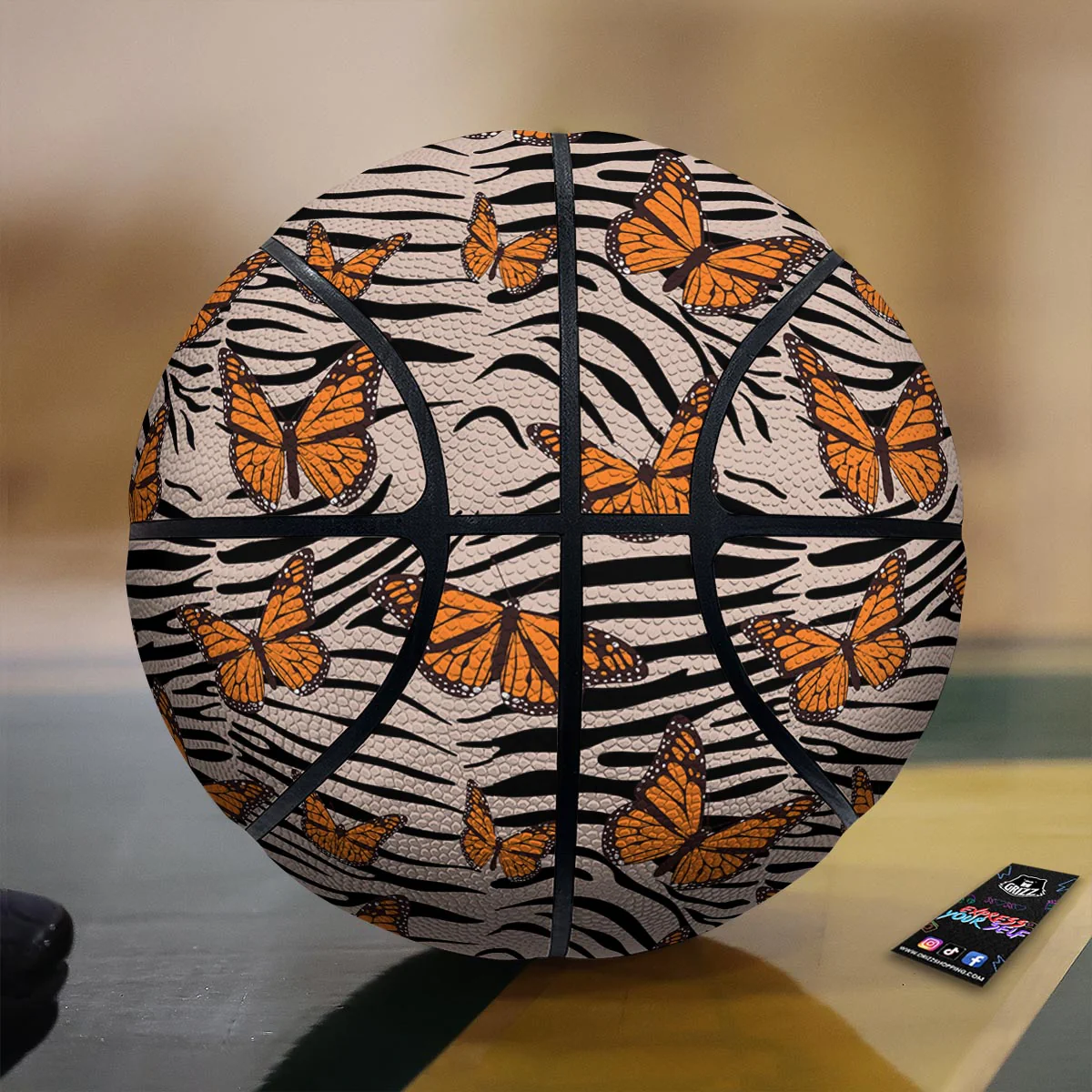 Butterfly Tiger Monarch Print Pattern Basketball