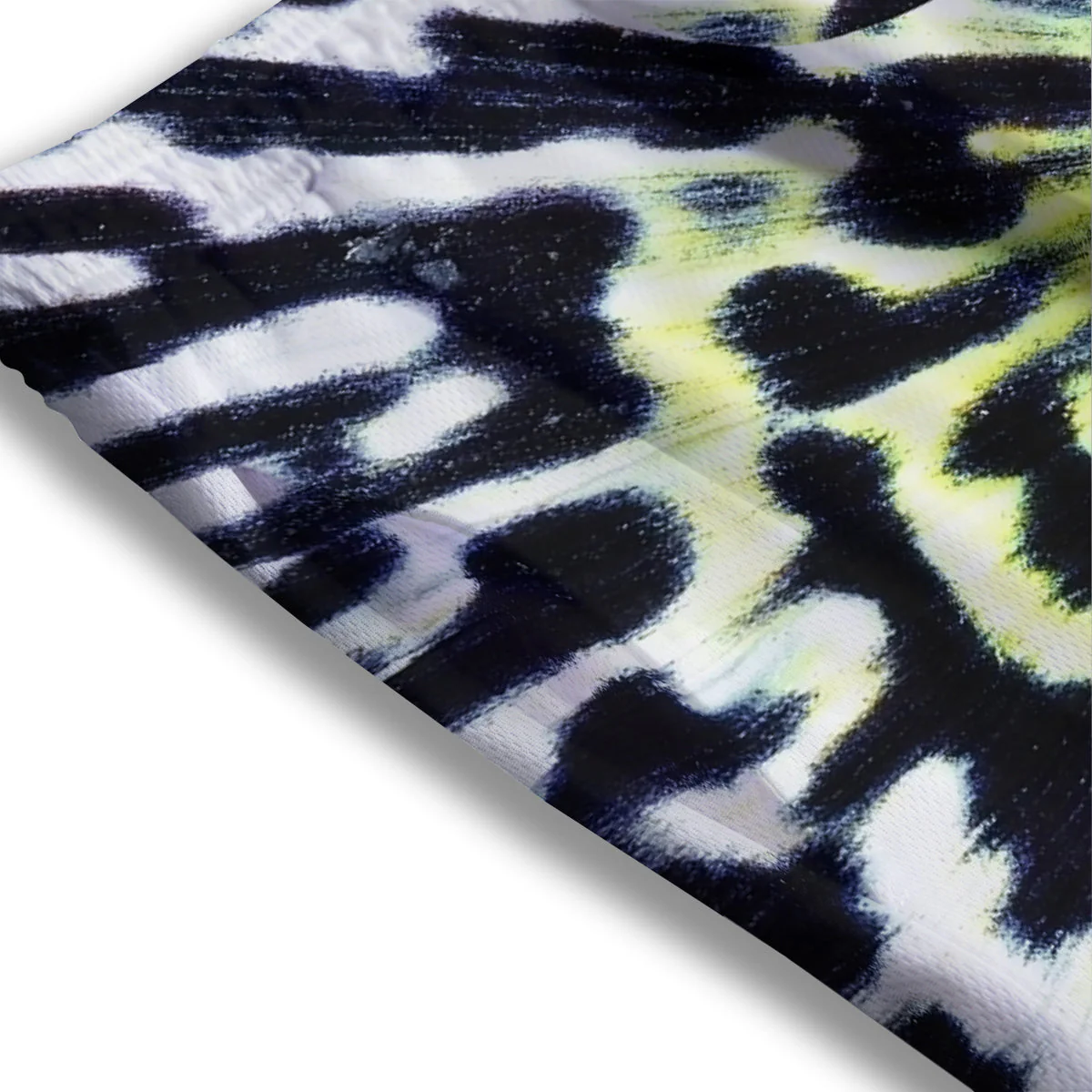 Butterfly Wing Skin Black White And Green Print Mesh Shorts - Image 3