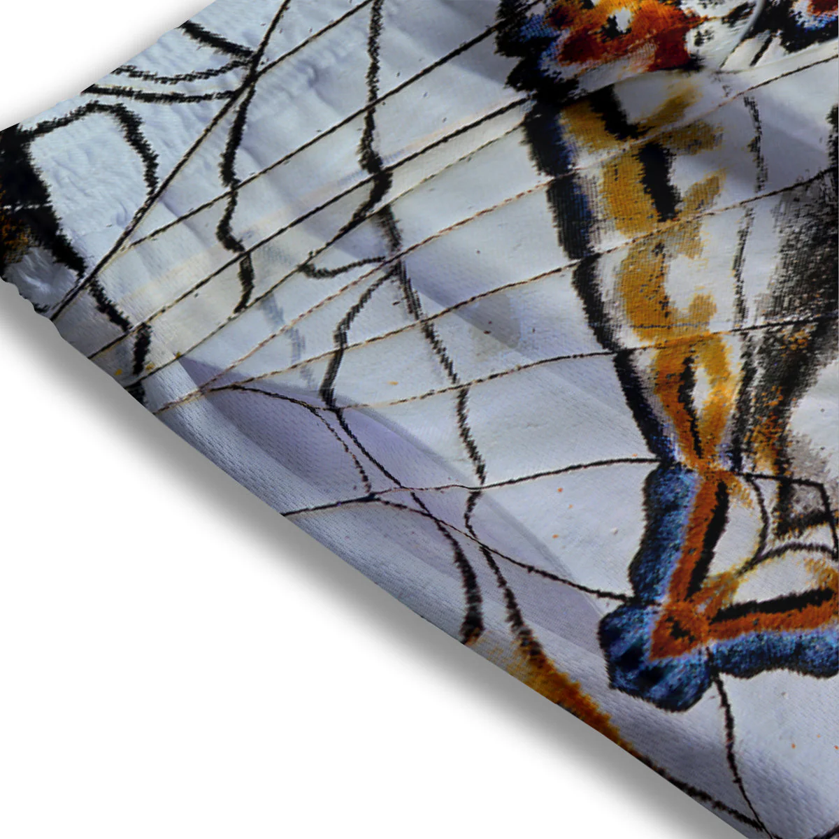 Butterfly Wing Skin Grey Print Mesh Shorts - Image 3