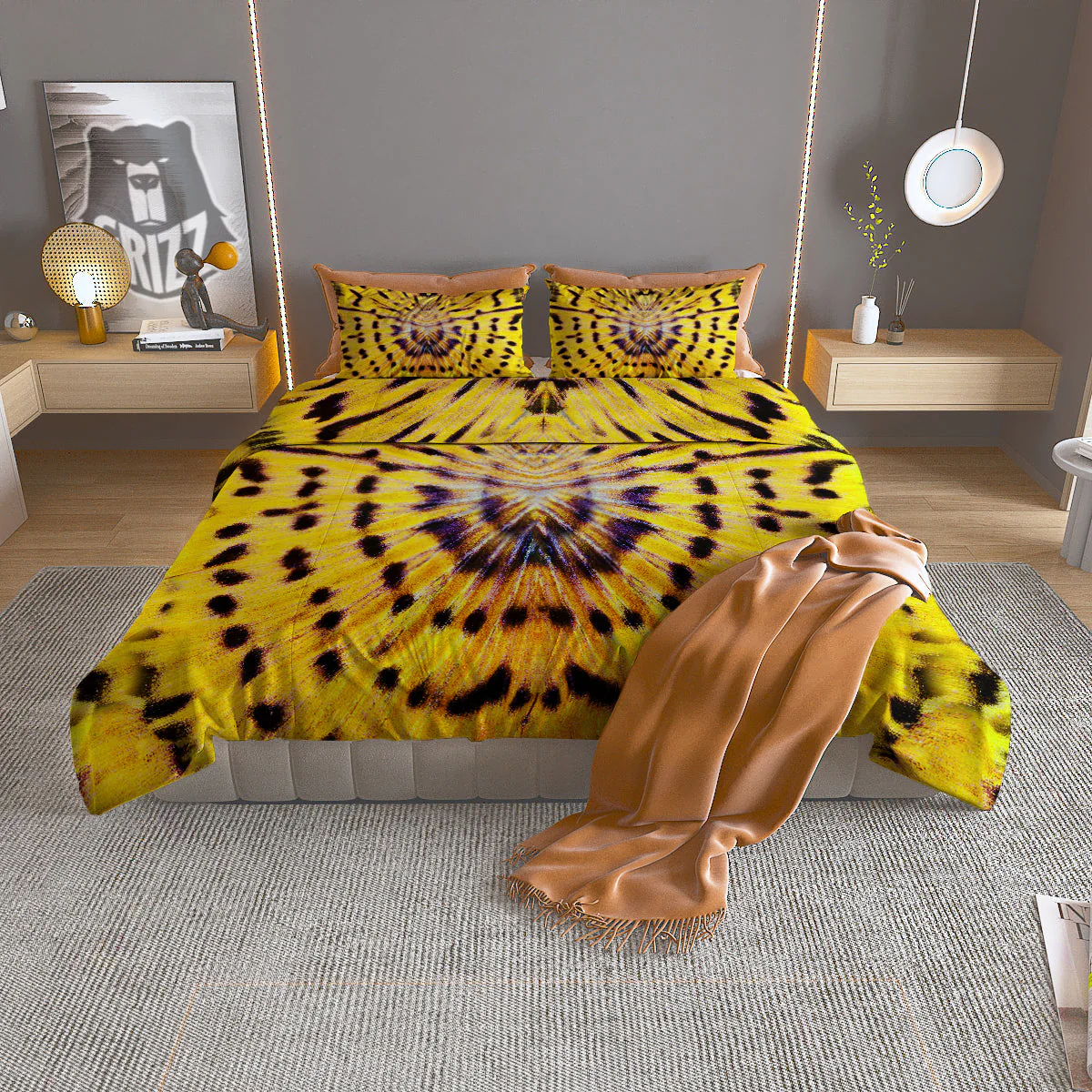 Butterfly Wing Skin Yellow Print Duvet Cover Bedding Set