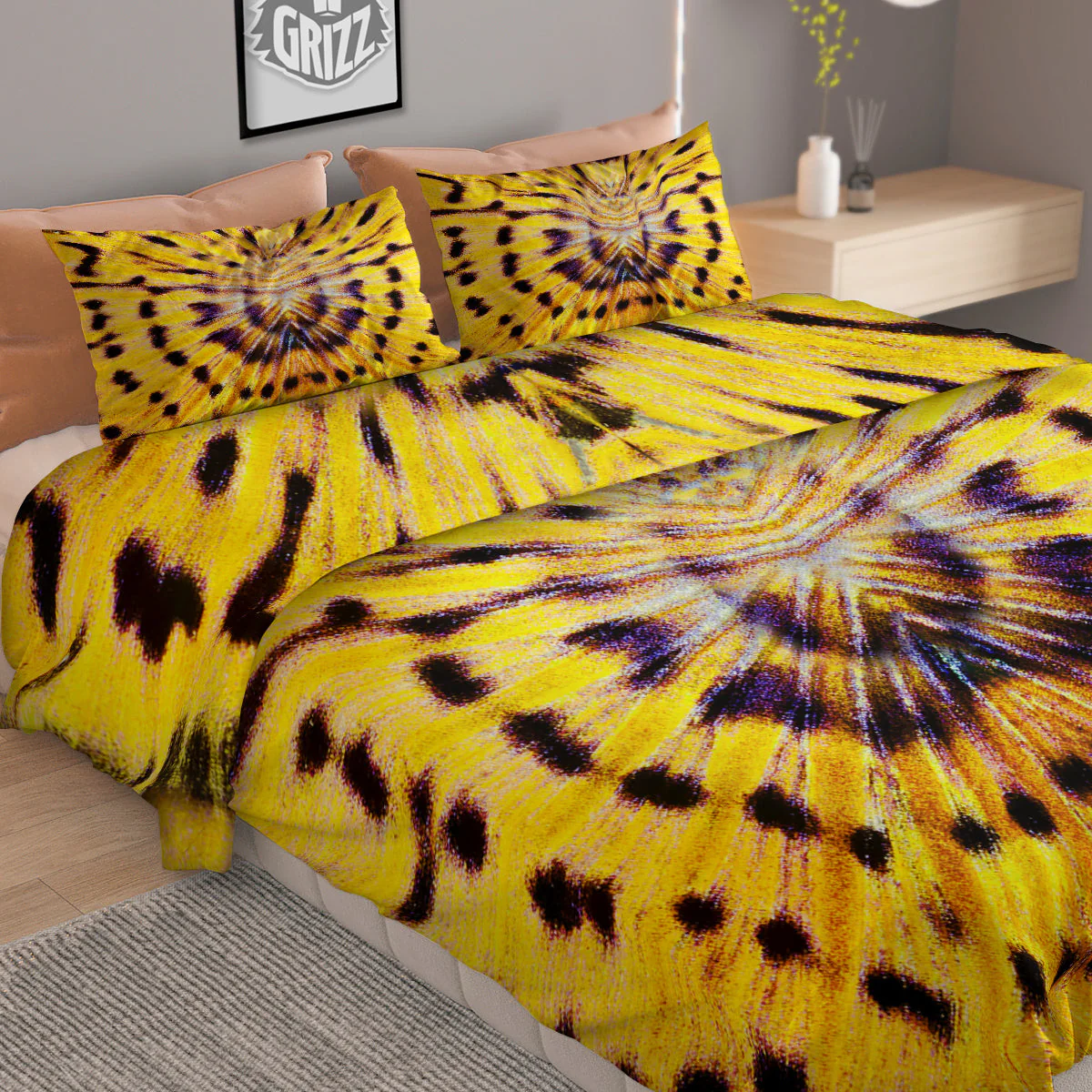 Butterfly Wing Skin Yellow Print Duvet Cover Bedding Set - Image 2
